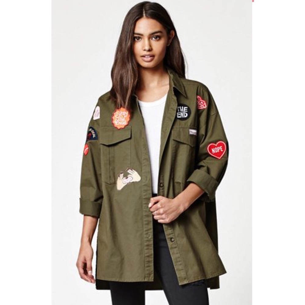 Kendall & Kylie | Oversize Patch Military Jacket